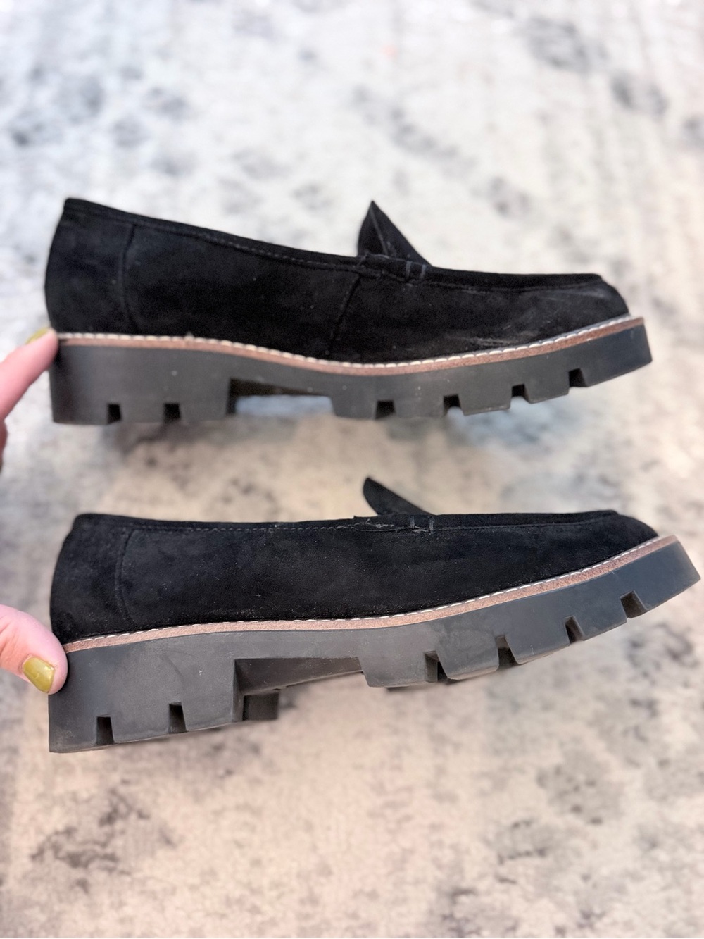 Sonoma Goods For Life Black Suede Lug Sole Penny Loafers Size 8.5